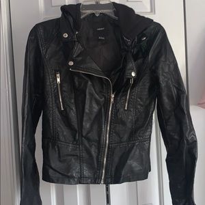 Black faux leather forever 21 jacket